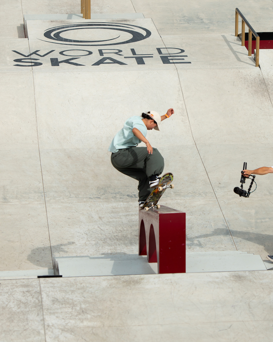 Wenhui Zeng nosegrind hubba WorldSkate WST Street RomePark 2023 Jake Darwen 17