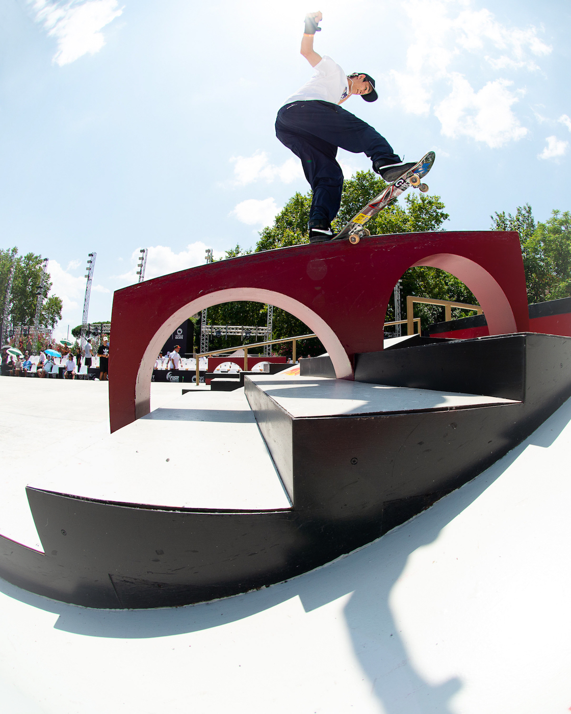 Sora Shirai front 180 switch crook WorldSkate WST Street RomePark 2023 Jake Darwen