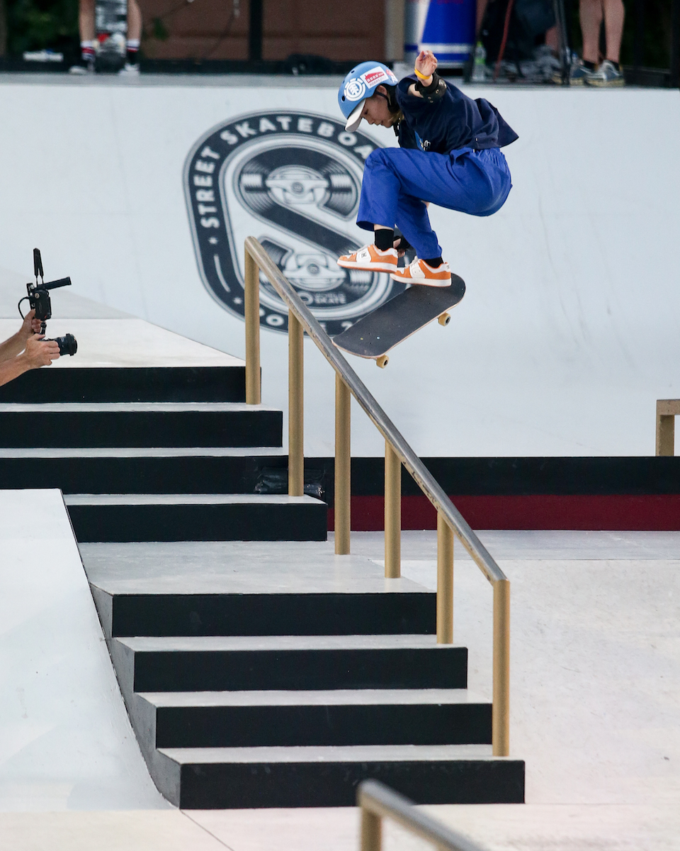 Aoi Uemura kick flip front board bump to rail WorldSkate WST Street RomePark 2023 Davide 2