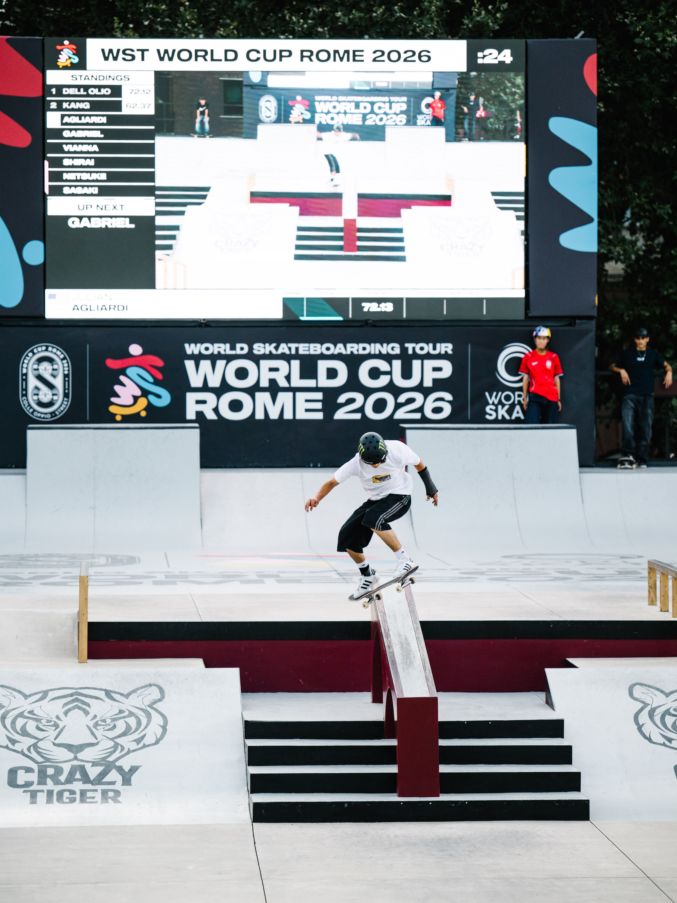 Julian Agliardi 180 switch 5050wsk skateboarding world Cup Rome 2026 Haruta 1890