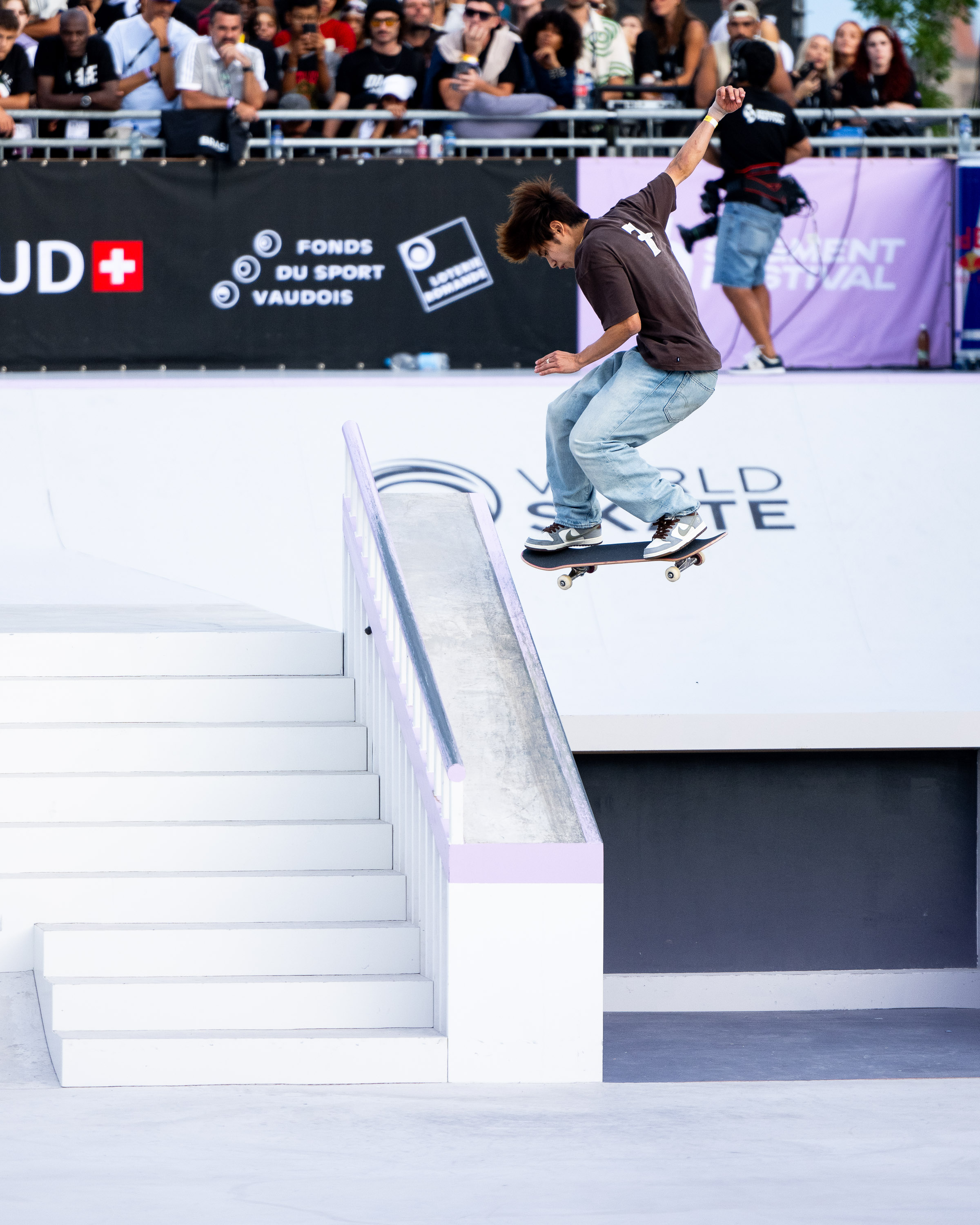 Yuto Horigome nollie backside 360 tail slide 270 out WorldSkate WST Street Lausanne 2023 Jake Darwen 11