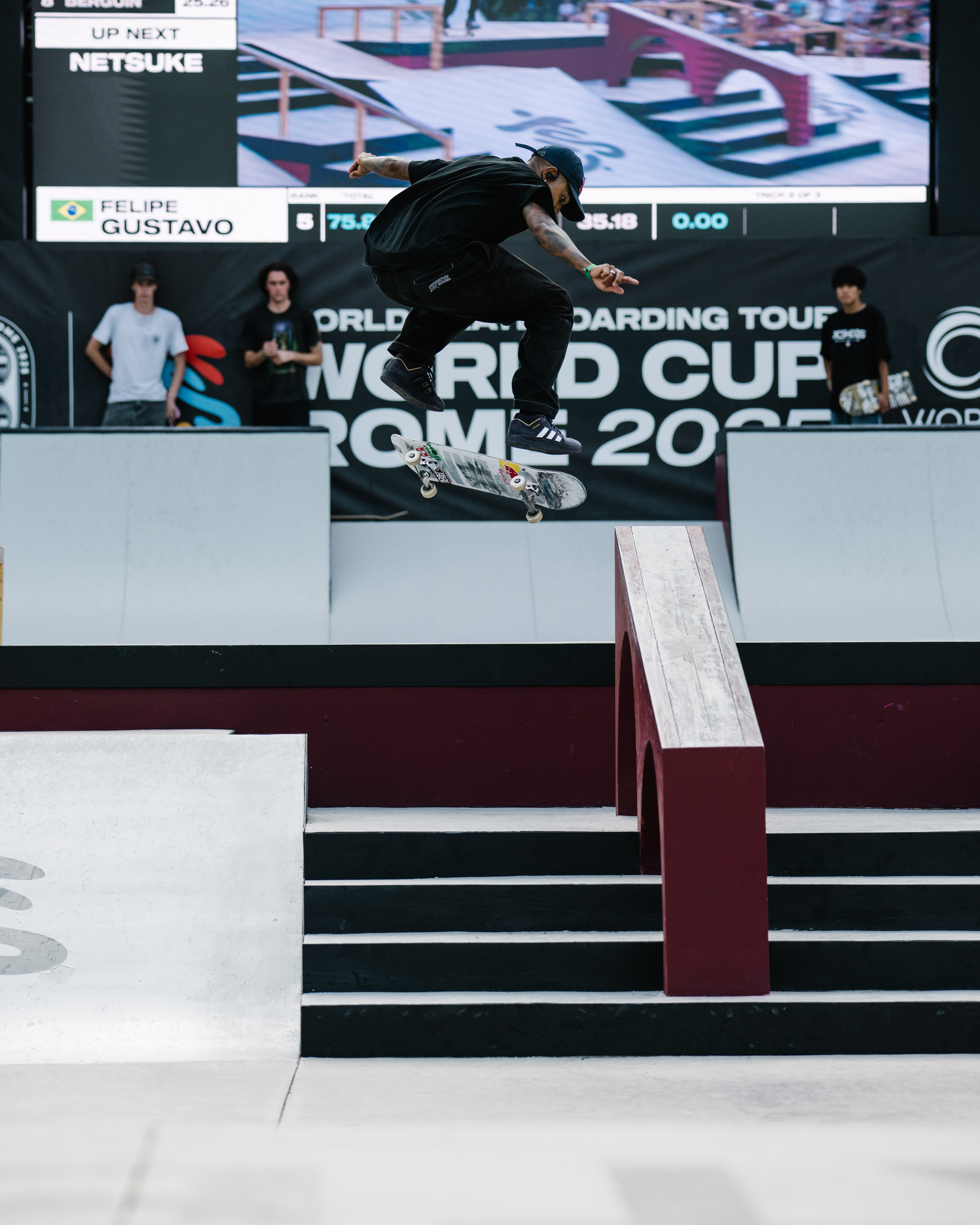 Felipe Gustavo nollie flip front nose WST World Cup Rome 2025 Kenji Haruta 3345