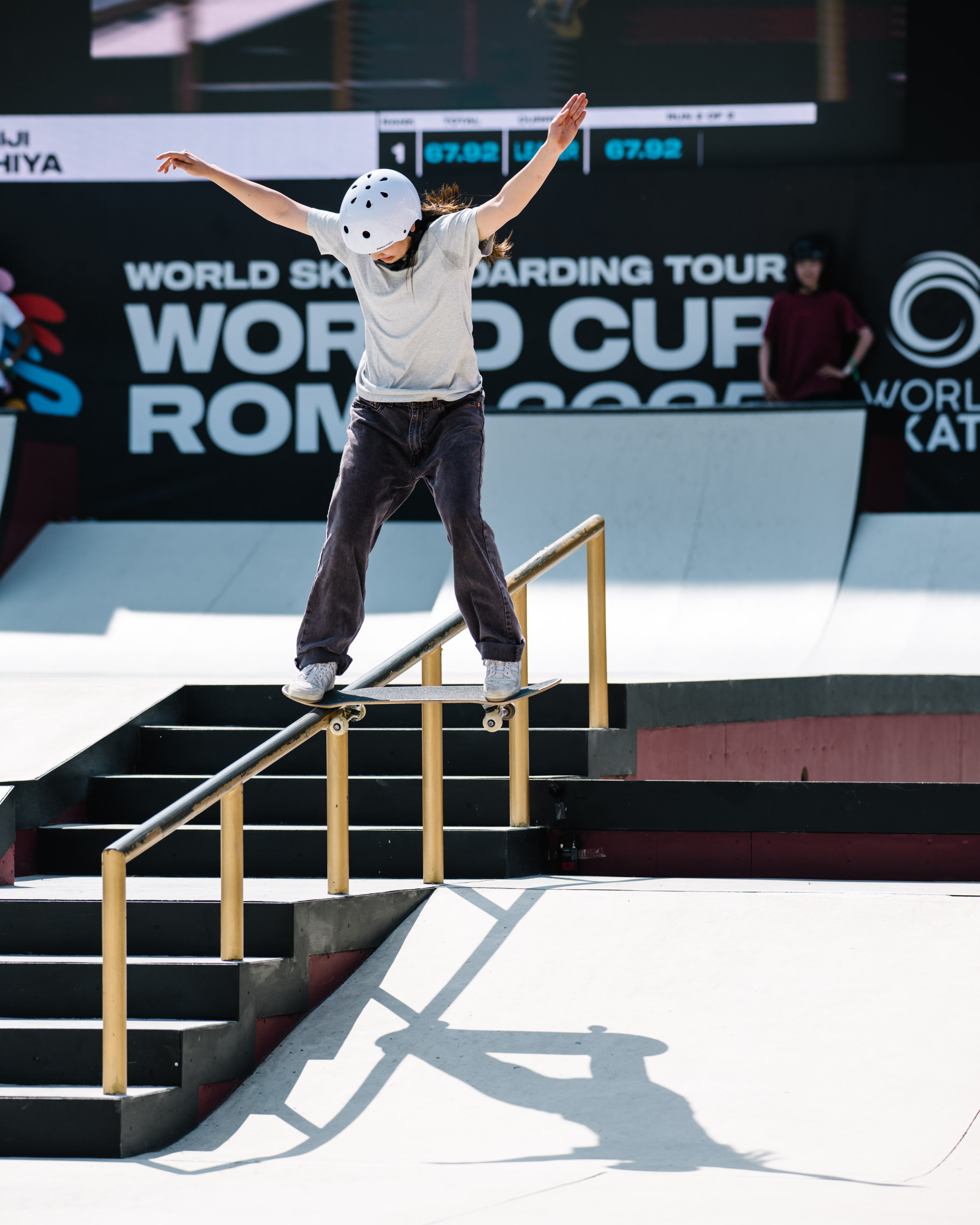 Momiji Nishiya tail slide fakie WST World Cup Rome 2025 Kenji Haruta 8891