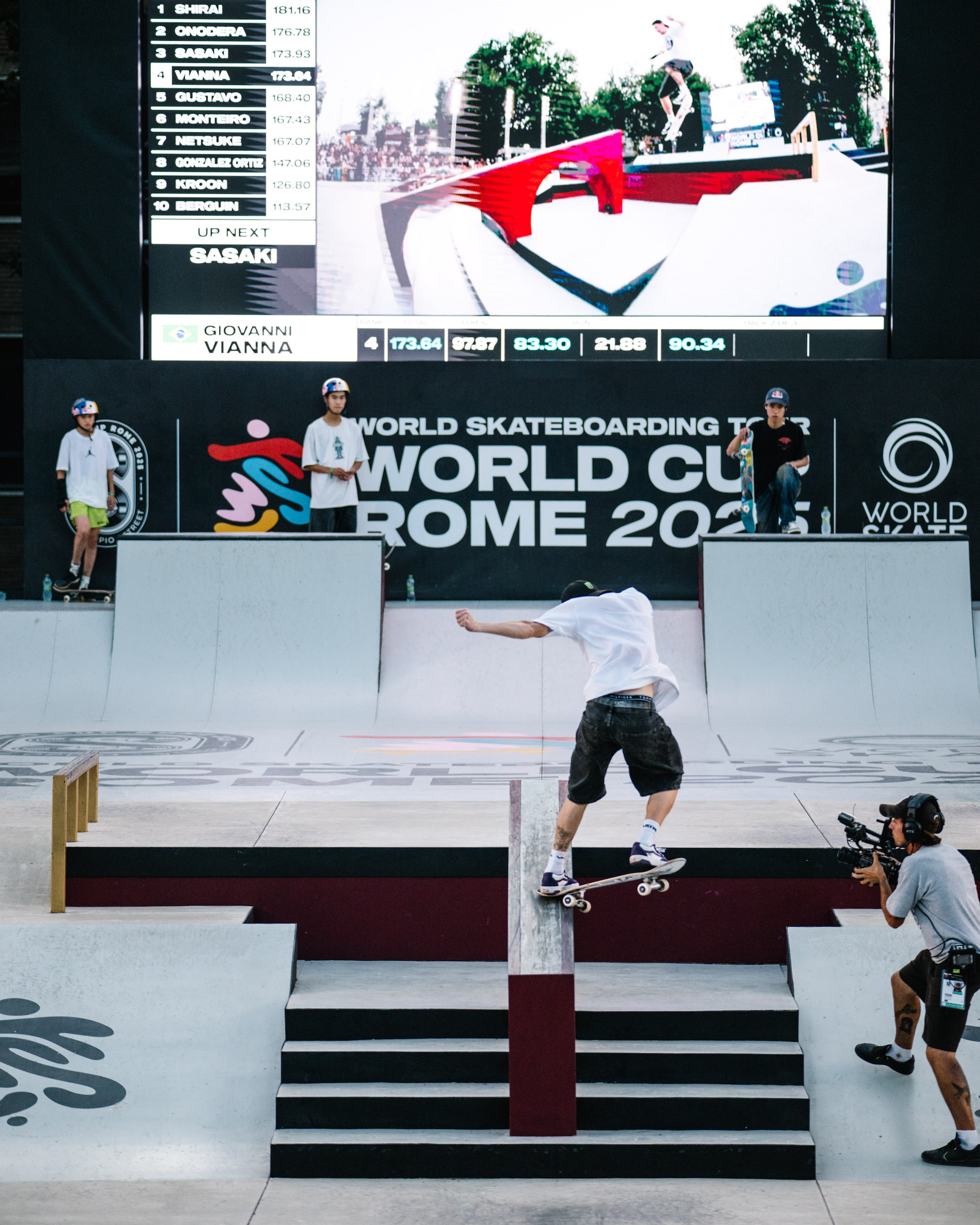 Giovanni Vianna full cab backside 180 nosegrind WST World Cup Rome 2025 Kenji Haruta 5651